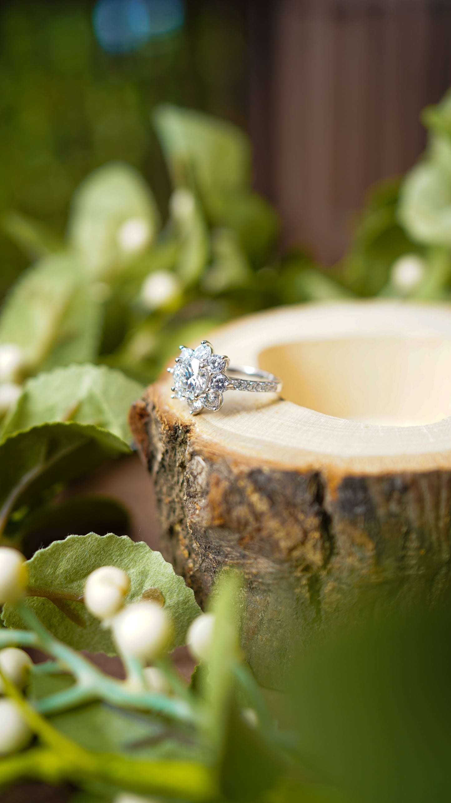 Lotus Moissanite Ring